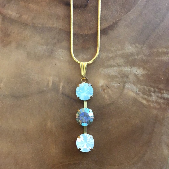 Peridot AB, Chrysolite + White Opal Crystal Drop Necklace - Picture 6 of 16